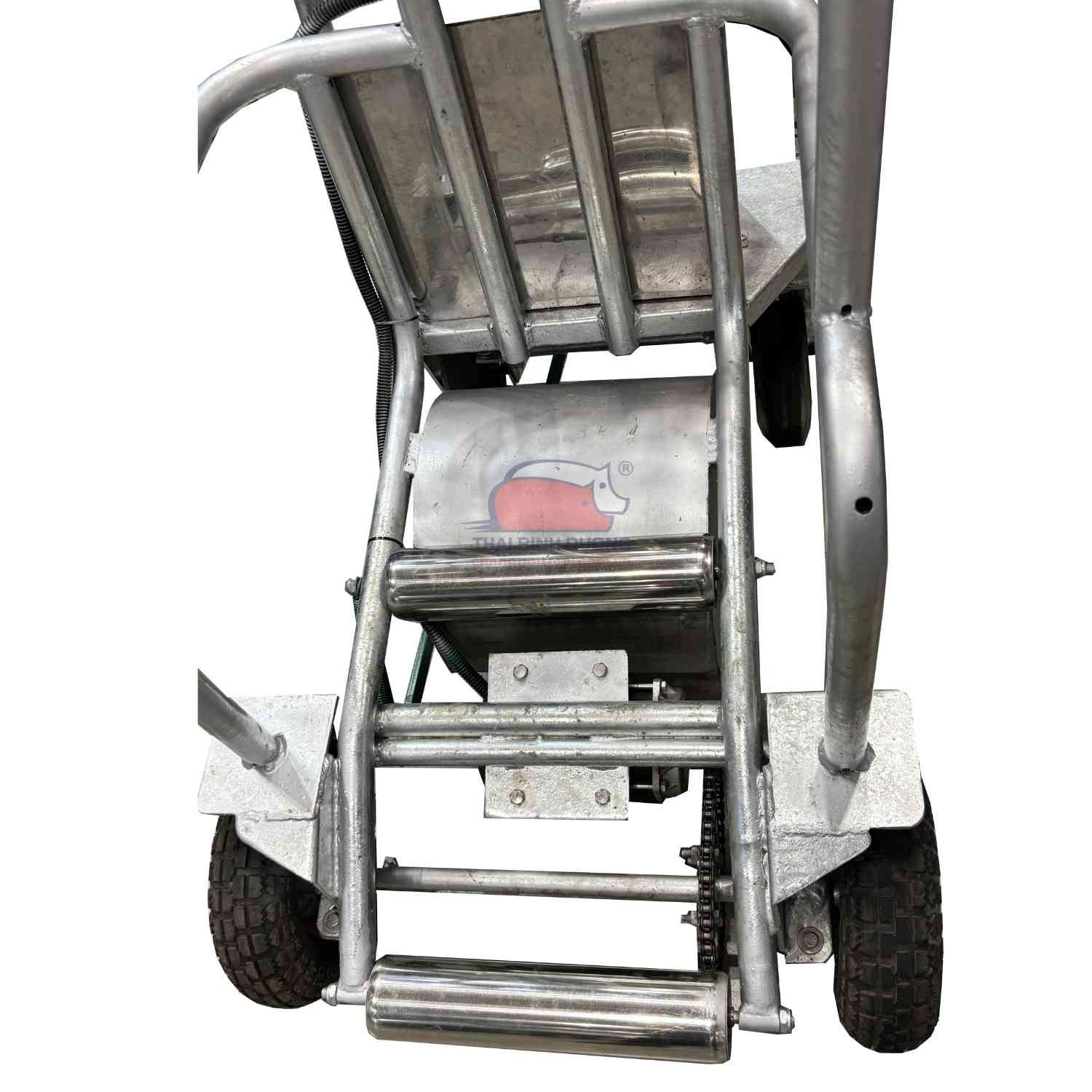 Xe kéo lợn có dây cáp thép trợ lực, chuyên dụng cho heo nái 4 3